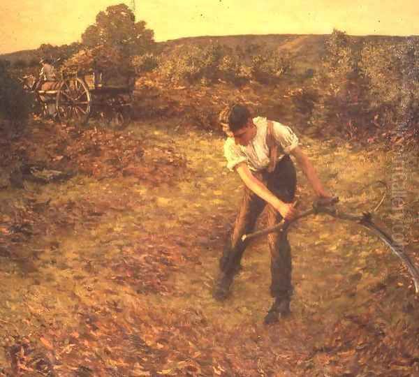 Mowing Bracken 2 Oil Painting by Henry Herbert La Thangue