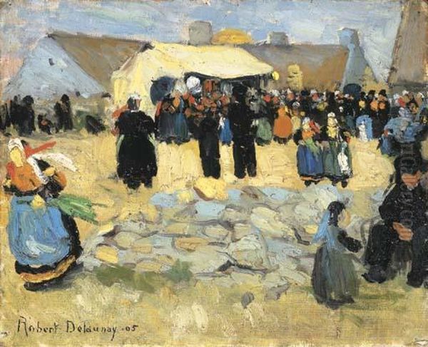 Marche Breton Oil Painting by Robert Delaunay