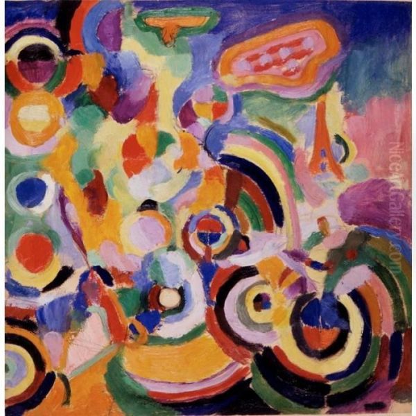 Hommage A Bleriot (esquisse) Oil Painting by Robert Delaunay