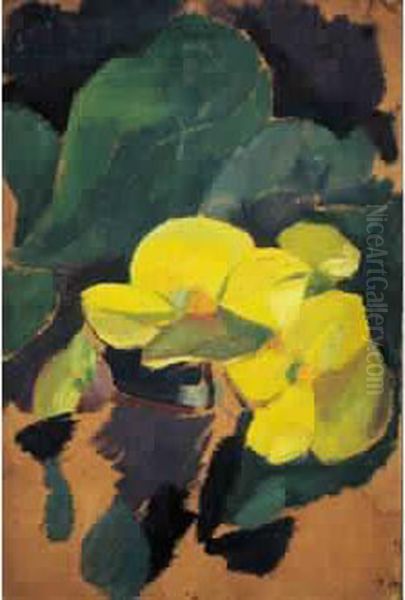 Begonias Jaunes Oil Painting by Robert Delaunay