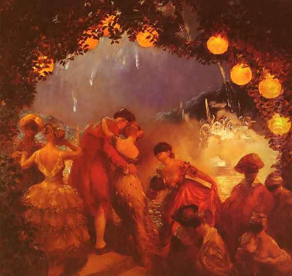 L'Intrigue Nocturne (Nightly Intrigue) Oil Painting by Gaston de Latouche