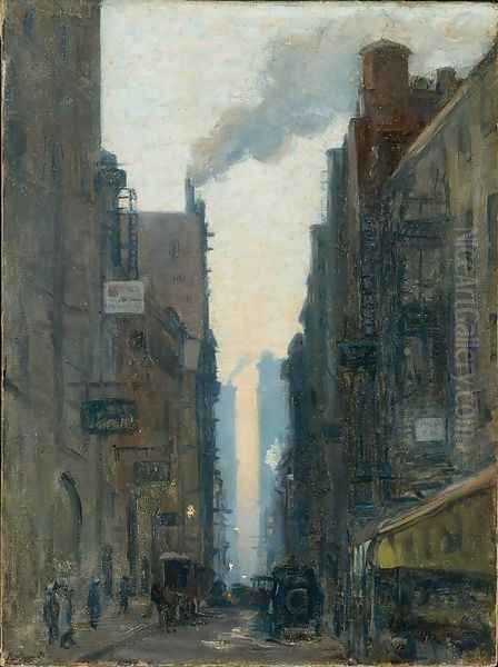 New York Street Scene Oil Painting by Ernest Lawson