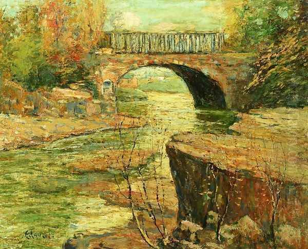 Aqueduct at Little Falls, New Jersey Oil Painting by Ernest Lawson