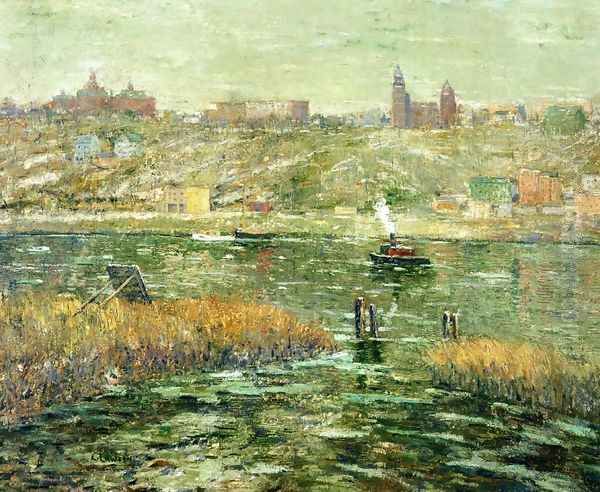 Harlem River I Oil Painting by Ernest Lawson