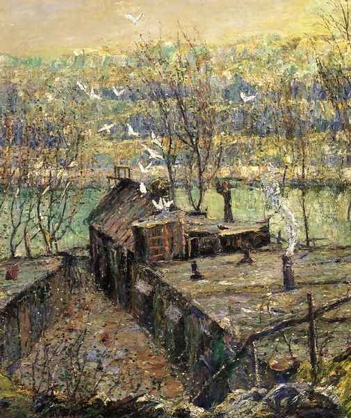 The Pigeon Coop Oil Painting by Ernest Lawson