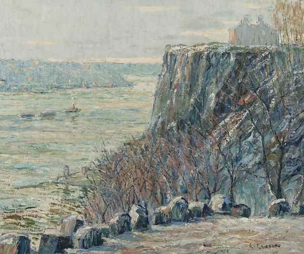 View of the Hudson Oil Painting by Ernest Lawson