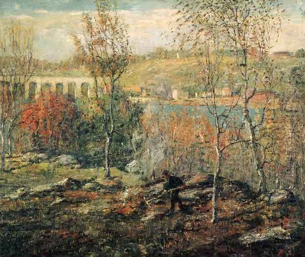 Harlem River Oil Painting by Ernest Lawson