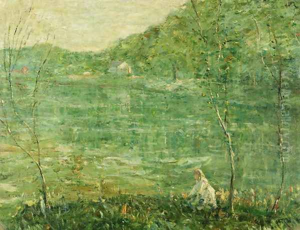 By the River Oil Painting by Ernest Lawson