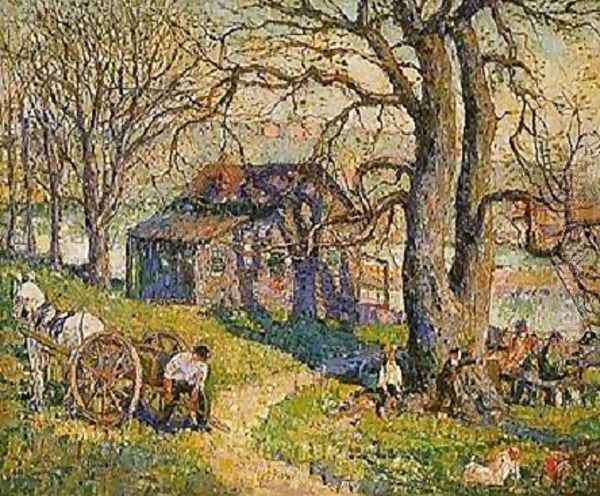 The Old Tulip Tree, Long Island Oil Painting by Ernest Lawson