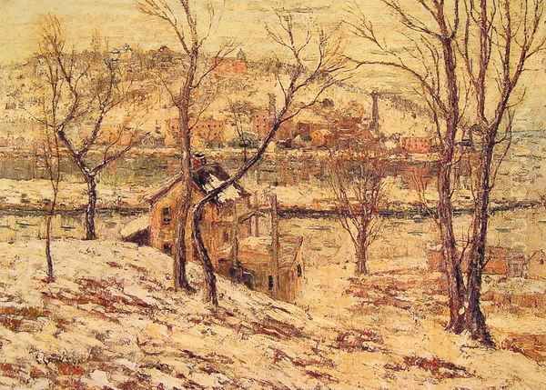 Winter on the Harlem River Oil Painting by Ernest Lawson