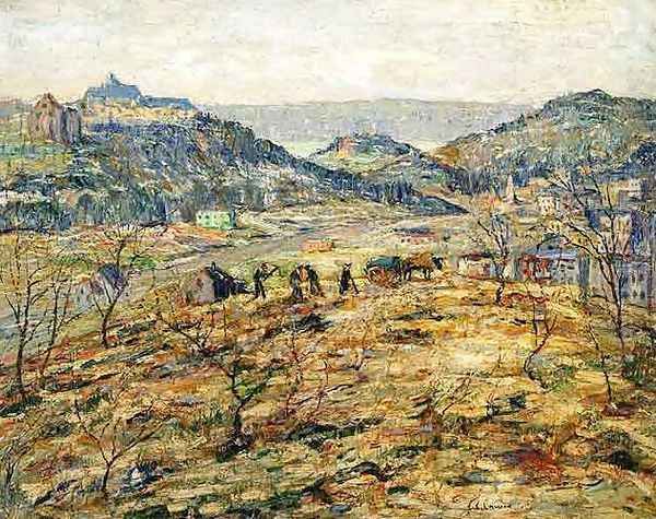 City Suburbs Oil Painting by Ernest Lawson