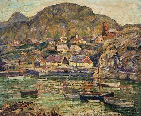 Newfoundland Coast Oil Painting by Ernest Lawson