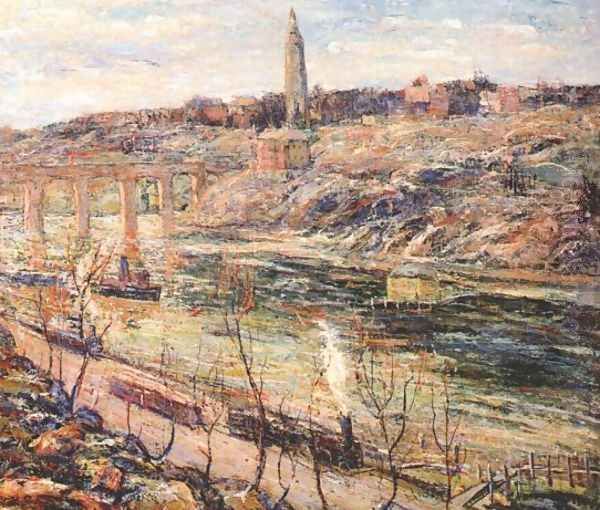 Harlem River at High Bridge Oil Painting by Ernest Lawson