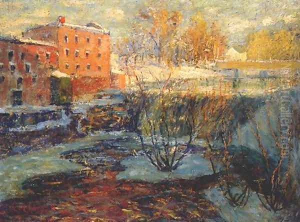 The Red Mill Oil Painting by Ernest Lawson