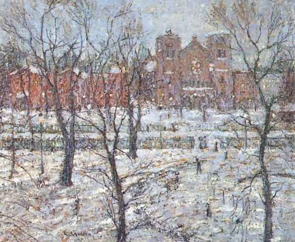 Stuyvesant Square in Winter Oil Painting by Ernest Lawson