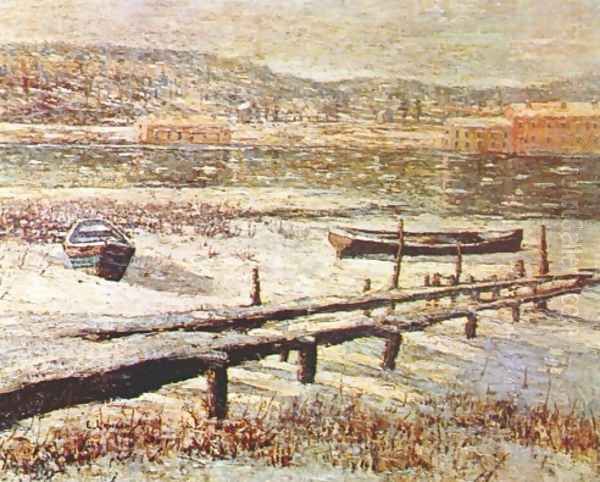 Winter on the River Oil Painting by Ernest Lawson