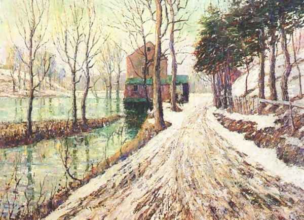 Melting Snow Oil Painting by Ernest Lawson