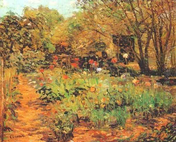 Garden Landscape Oil Painting by Ernest Lawson