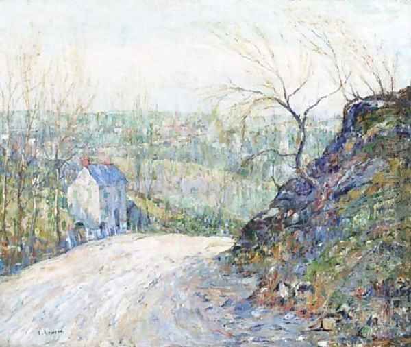 Suburban Road Oil Painting by Ernest Lawson