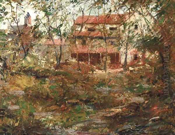 Red House, Sound Beach Oil Painting by Ernest Lawson