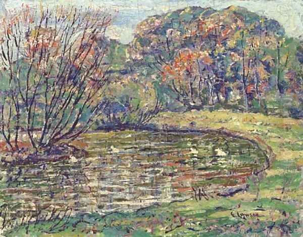 Autumn Pond Oil Painting by Ernest Lawson