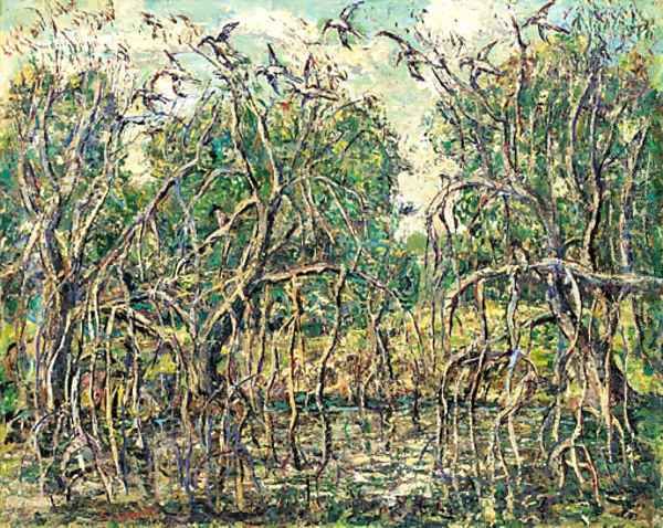 Florida Mangroves Oil Painting by Ernest Lawson