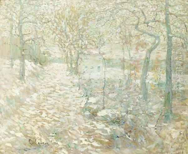 Winter, Connecticut Oil Painting by Ernest Lawson