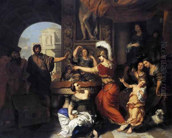 Achilles Discovered among the Daughters of Lycomedes c. 1685 Oil Painting by Gerard de Lairesse