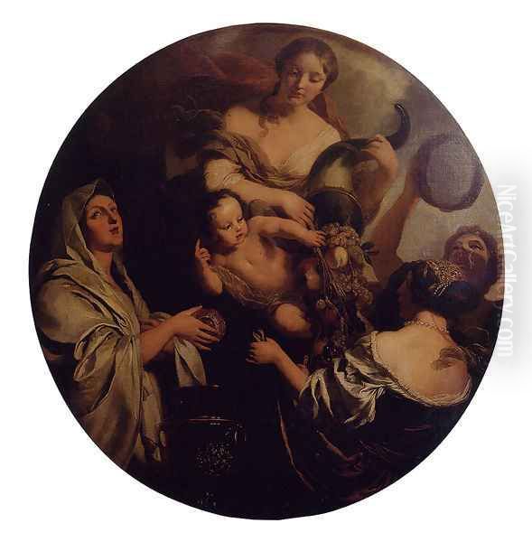 Allegory With An Infant Surrounded By Women, One With A Cornucopia (or The Nurture Of Jupiter) by Gerard de Lairesse