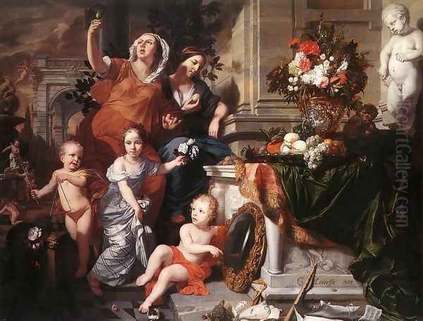 Allegory of the Five Senses Oil Painting by Gerard de Lairesse