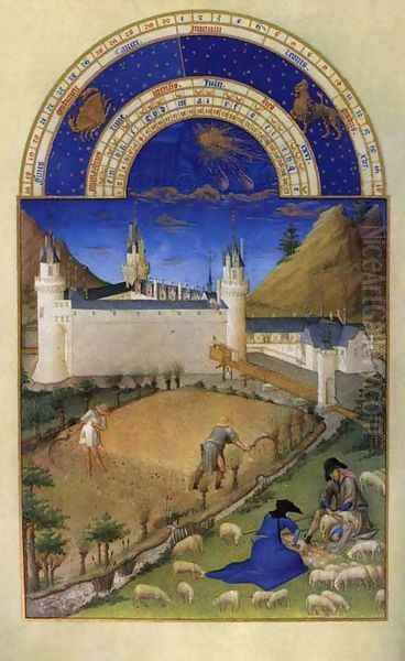 Les tres riches heures du Duc de Berry- Juillet (July) 1412-16 Oil Painting by Jean Limbourg