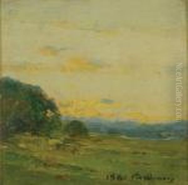 Paesaggio Oil Painting by Lorenzo Delleani