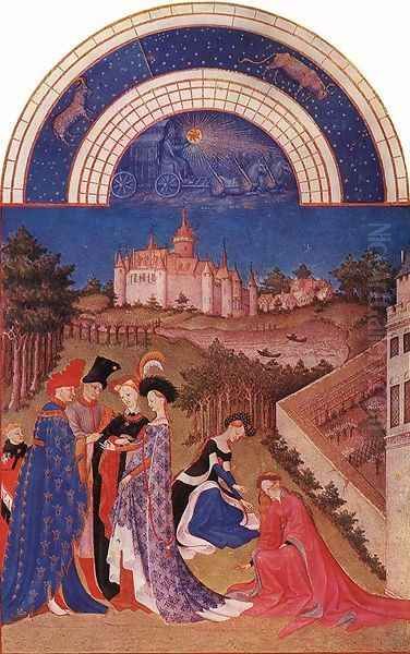 Les tres riches heures du Duc de Berry. Avril (April) 1412-16 Oil Painting by Jean Limbourg