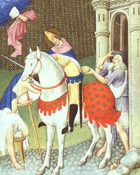 Belles Heures de Duc du Berry -Folio 169- St. Martin with a Beggar 1408-09 Oil Painting by Jean Limbourg