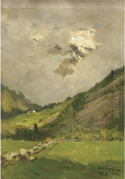 Nuvole In Alta Montagna Oil Painting by Lorenzo Delleani