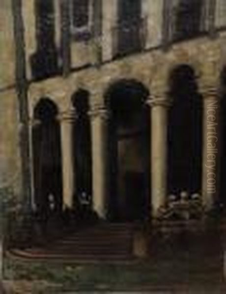 Ingresso Di Palazzo Oil Painting by Lorenzo Delleani