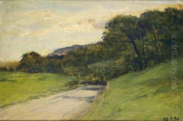 Strada Di Campagna Oil Painting by Lorenzo Delleani