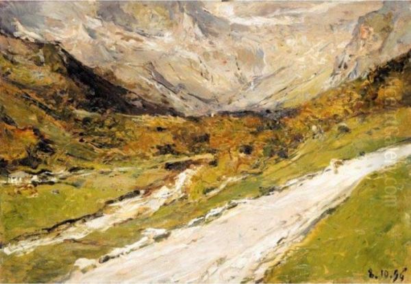 Montagna D'oropa Oil Painting by Lorenzo Delleani