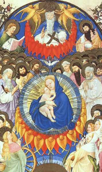 Belles Heures de Duc du Berry -Folio 218- Heavenly Host 1408-09 Oil Painting by Jean Limbourg