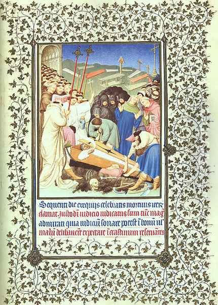 Belles Heures de Duc du Berry -Folio 95- The Burial of Diocres 1408-09 Oil Painting by Jean Limbourg