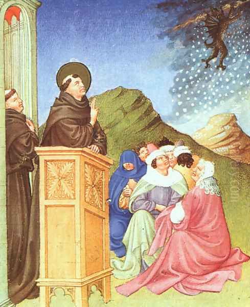 Belles Heures de Duc du Berry -Folio 170- St. Anthony of Padua Stilling a Storm 1408-09 Oil Painting by Jean Limbourg