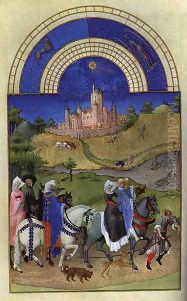 Les tres riches heures du Duc de Berry- Aout (August) 1412-16 Oil Painting by Jean Limbourg