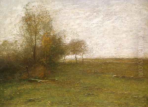 Landscape at Feu de Broussailles Oil Painting by Paul De Longpre