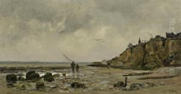 Villerville Beach Oil Painting by Hippolyte Camille Delpy