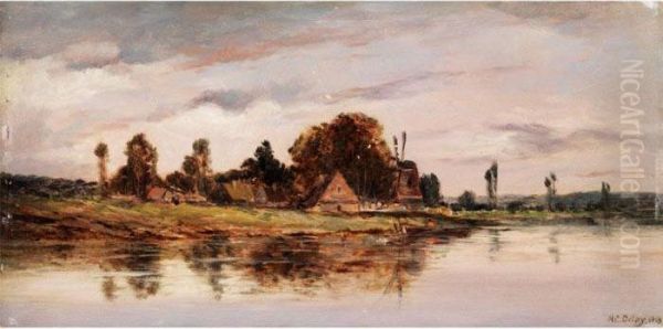 Flachlandschaft Oil Painting by Hippolyte Camille Delpy