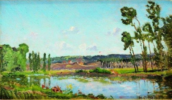 Paysage Au Bord De Riviere Oil Painting by Hippolyte Camille Delpy