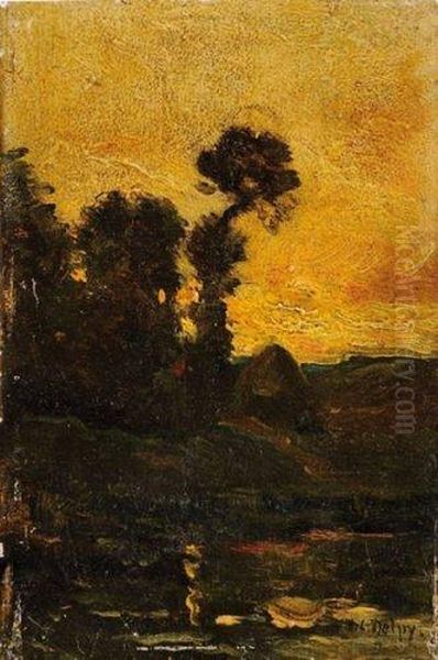 Bord De Mare Au Crepuscule Oil Painting by Hippolyte Camille Delpy