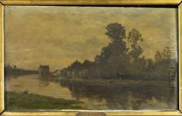 Bord De Riviere Oil Painting by Hippolyte Camille Delpy