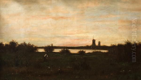 Atardecer Oil Painting by Hippolyte Camille Delpy