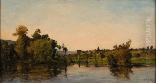 L'etang Oil Painting by Hippolyte Camille Delpy